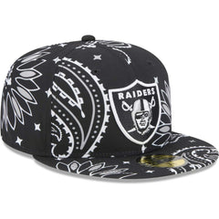 Las Vegas Raiders New Era Paisley 59FIFTY Fitted Hat Black - NFL