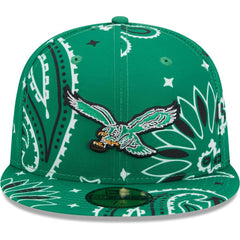 Philadelphia Eagles New Era Throwback Paisley 59FIFTY Fitted Hat Kelly Green - NFL