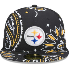 Pittsburgh Steelers New Era Paisley 59FIFTY Fitted Hat Black - NFL