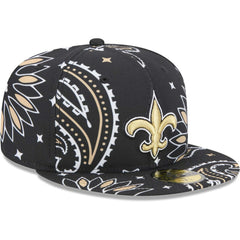 New Orleans Saints New Era Paisley 59FIFTY Fitted Hat Black - NFL