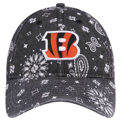 Cincinnati Bengals New Era Women's Paisley 9TWENTY Adjustable Hat Black - NFL