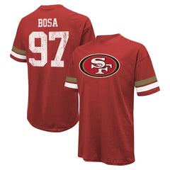 Nick Bosa San Francisco 49ers Majestic Threads Name & Number Oversized Fit T-Shirt Scarlet - NFL