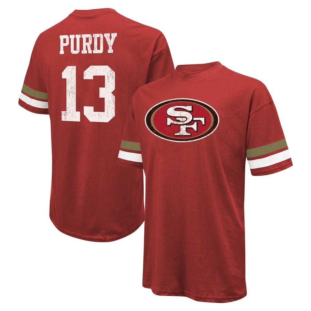 Brock Purdy San Francisco 49ers Majestic Threads Name & Number Oversize Fit T-Shirt Scarlet - NFL