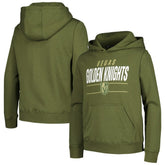 Vegas Golden Knights Levelwear Youth Podium Fleece Pullover Hoodie Olive