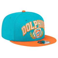 Miami Dolphins New Era Team Establish 9FIFTY Snapback Hat Aqua/Orange - NFL