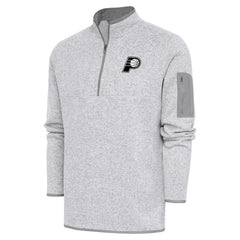 NBA - Indiana Pacers Antigua Metallic Logo Fortune Quarter-Zip Jacket - Heather Gray