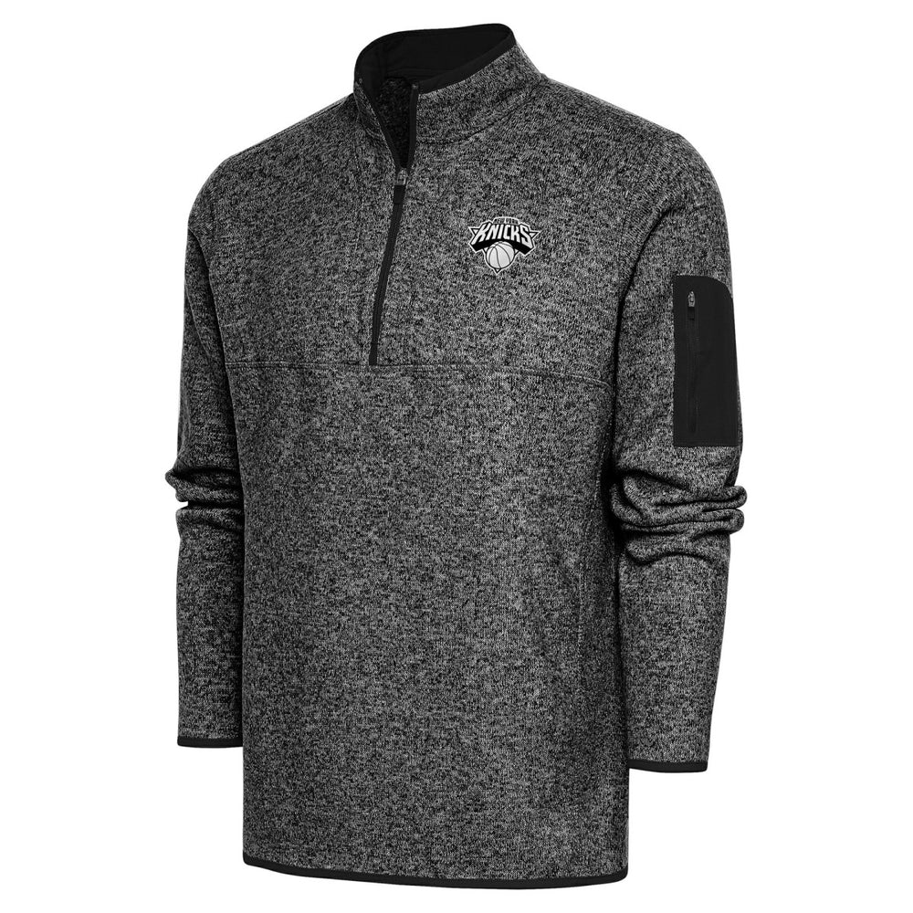 NBA - New York Knicks Antigua Metallic Logo Fortune Quarter-Zip Jacket - Heather Black