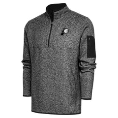NBA - Indiana Pacers Antigua Metallic Logo Fortune Quarter-Zip Jacket - Heather Black