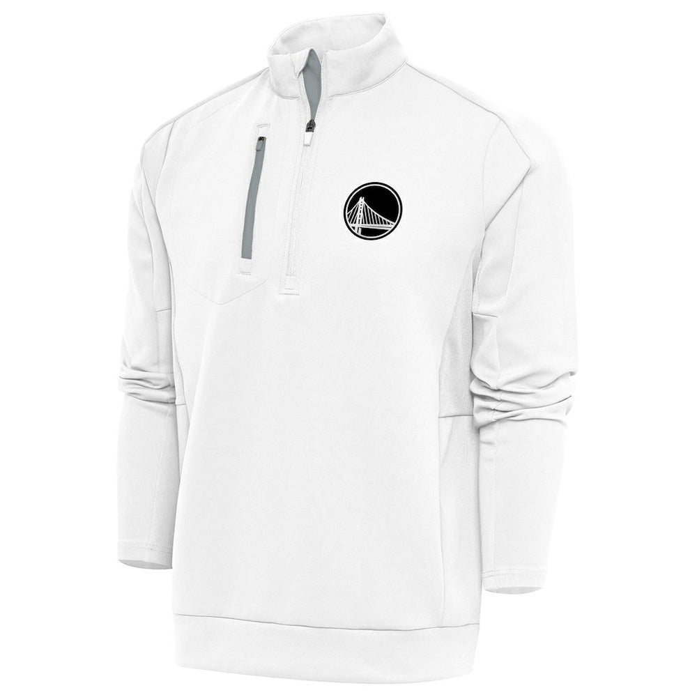 NBA - Golden State Warriors Antigua Metallic Logo Generation Quarter-Zip Top - White