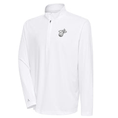 NBA - Miami Heat Antigua Metallic Logo Tribute Quarter-Zip Top - White