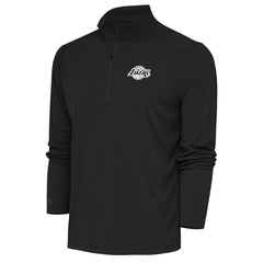 NBA - Los Angeles Lakers Antigua Metallic Logo Tribute Quarter-Zip Top - Charcoal