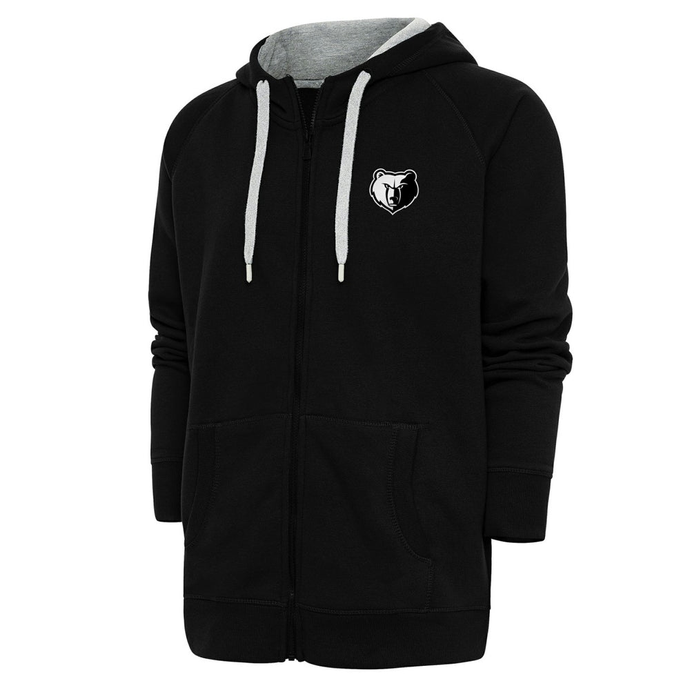 NBA - Memphis Grizzlies Antigua Metallic Logo Victory Raglan Full-Zip Hoodie - Black