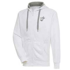 NBA - Miami Heat Antigua Metallic Logo Victory Raglan Full-Zip Hoodie - White