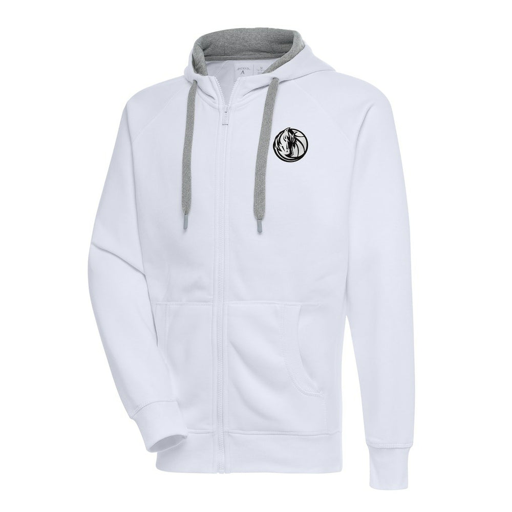 NBA - Dallas Mavericks Antigua Metallic Logo Victory Raglan Full-Zip Hoodie - White