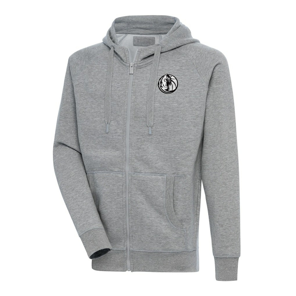 NBA - Dallas Mavericks Antigua Metallic Logo Victory Raglan Full-Zip Hoodie - Heather Gray
