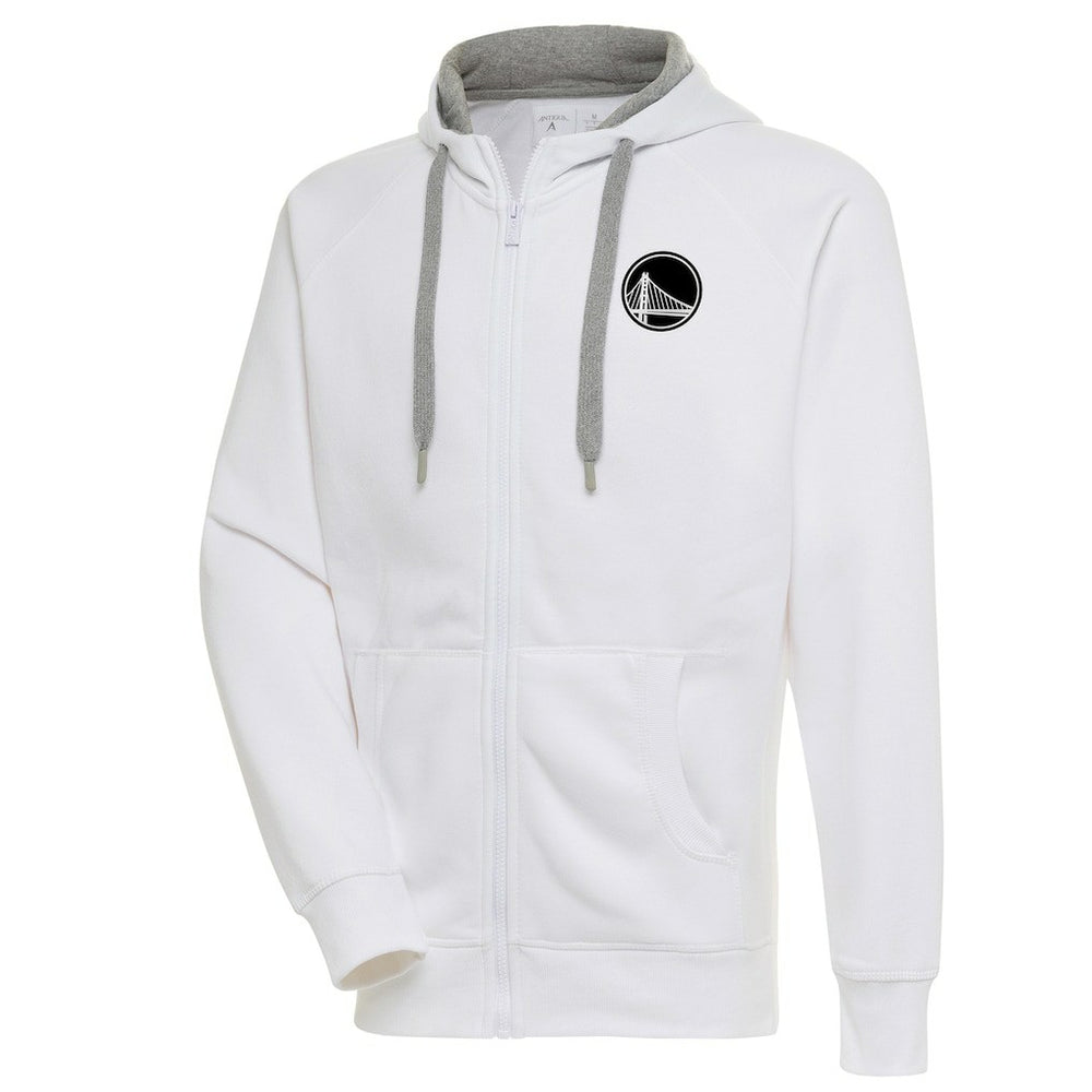 NBA - Golden State Warriors Antigua Metallic Logo Victory Raglan Full-Zip Hoodie - White