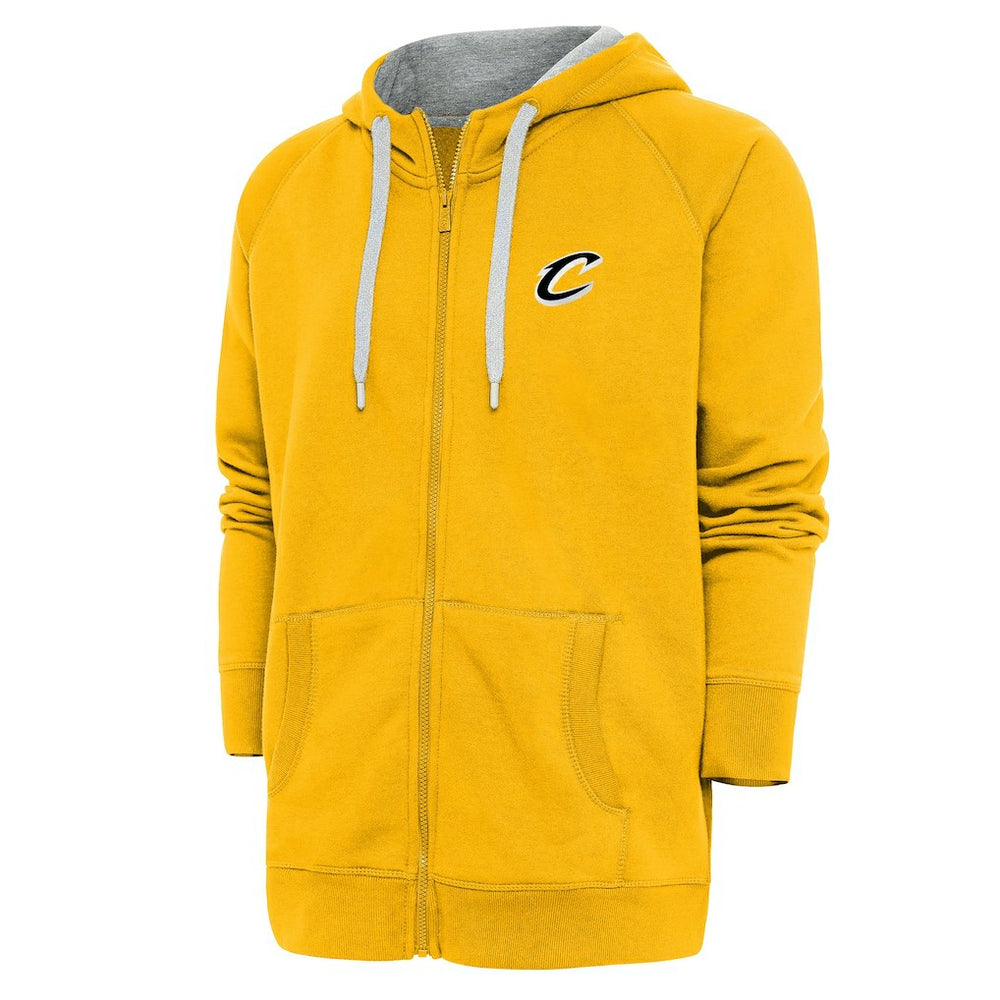 NBA - Cleveland Cavaliers Antigua Metallic Logo Victory Raglan Full-Zip Hoodie - Gold