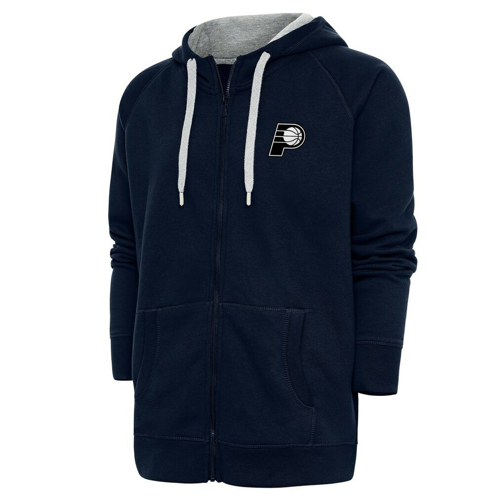 NBA - Indiana Pacers Antigua Metallic Logo Victory Raglan Full-Zip Hoodie - Navy