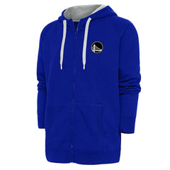 NBA - Golden State Warriors Antigua Metallic Logo Victory Raglan Full-Zip Hoodie - Royal