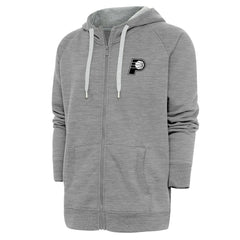 NBA - Indiana Pacers Antigua Metallic Logo Victory Raglan Full-Zip Hoodie - Heather Gray
