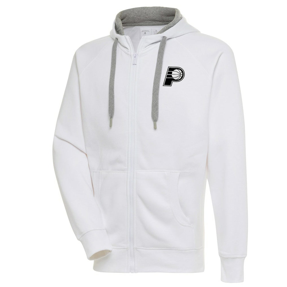 NBA - Indiana Pacers Antigua Metallic Logo Victory Raglan Full-Zip Hoodie - White