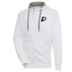 NBA - Indiana Pacers Antigua Metallic Logo Victory Raglan Full-Zip Hoodie - White