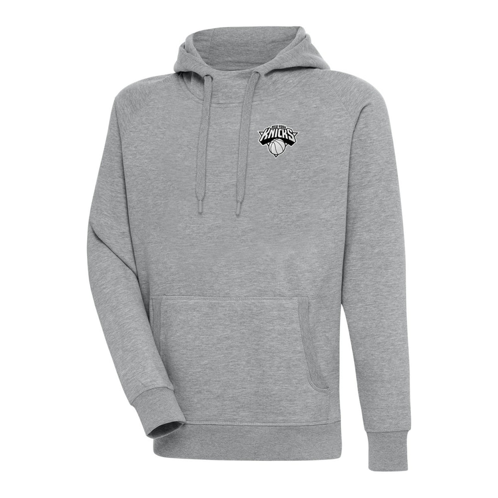 NBA - New York Knicks Antigua Metallic Logo Victory Raglan Pullover Hoodie - Heather Gray