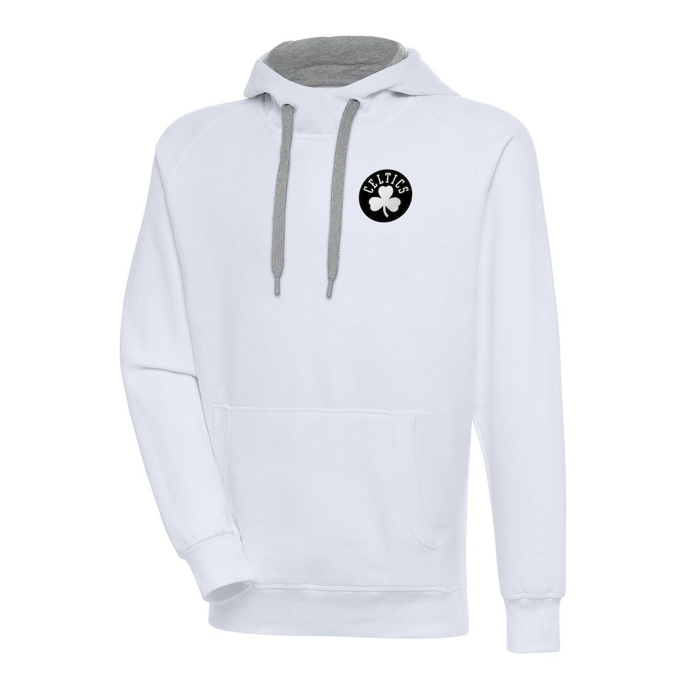 NBA - Boston Celtics Antigua Metallic Logo Victory Raglan Pullover Hoodie - White