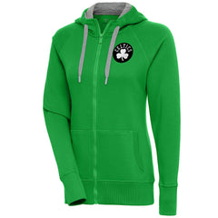NBA - Boston Celtics Antigua Women's Brushed Metallic Victory Full-Zip Hoodie - Kelly Green