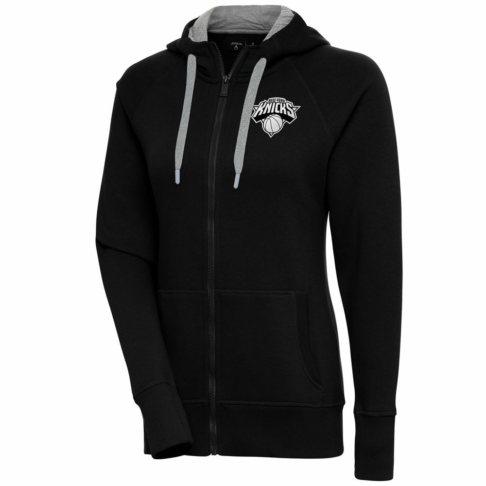 NBA - New York Knicks Antigua Women's Brushed Metallic Victory Full-Zip Hoodie - Black