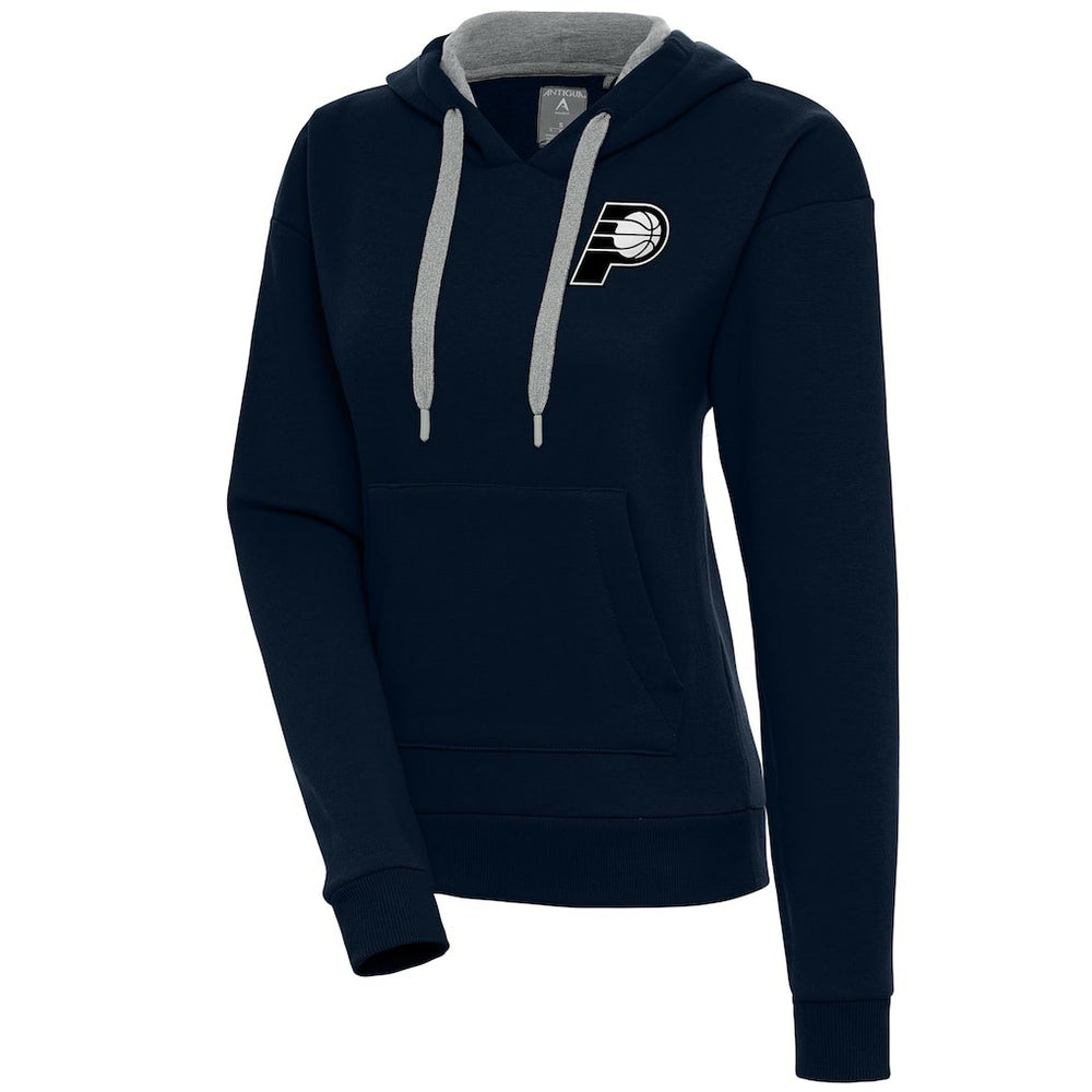 NBA - Indiana Pacers Antigua Women's Brushed Metallic Victory Pullover Hoodie - Navy