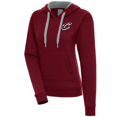 NBA - Cleveland Cavaliers Antigua Women's Brushed Metallic Victory Pullover Hoodie - Wine
