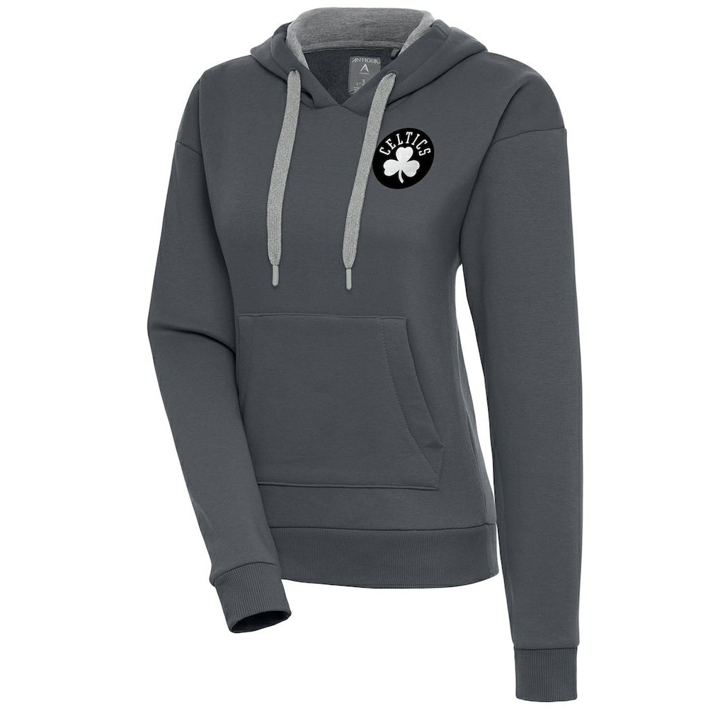 NBA - Boston Celtics Antigua Women's Brushed Metallic Victory Pullover Hoodie - Charcoal