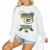 Green Bay Packers Gameday Couture Women's Oversized Run the Show Pullover Sweatshirt Ash - NFL