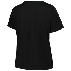 NBA - Milwaukee Bucks Profile Women's Plus Size Arch Over Logo V-Neck T-Shirt - Black