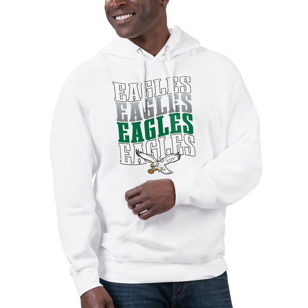 Philadelphia Eagles Starter Unisex Throwback Name Drop Pullover Hoodie White - NFL