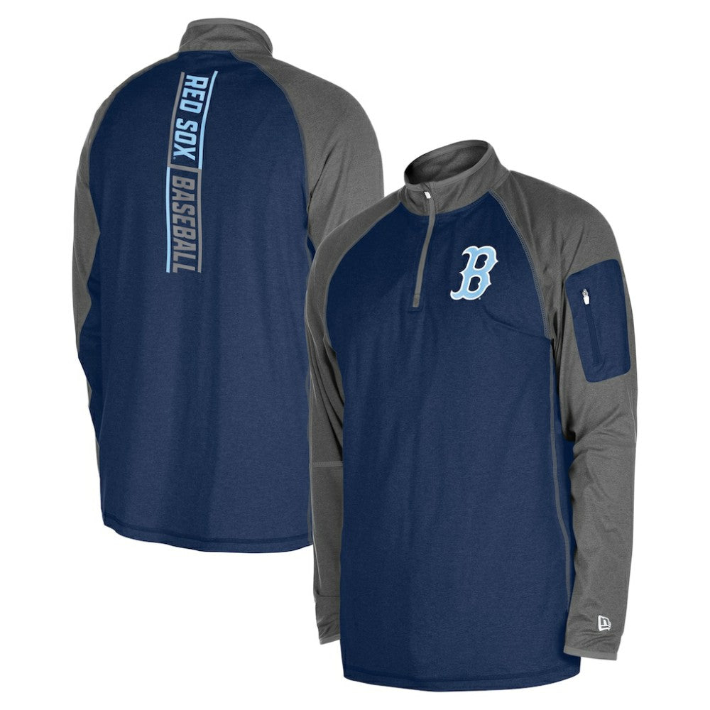 Boston Red Sox New Era Father's Day Raglan Quarter-Zip Top Online