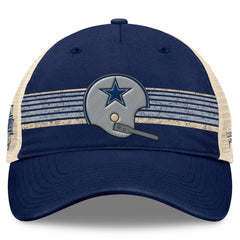 Dallas Cowboys Retro Fundamentals Stripes Trucker Adjustable Hat Navy/Natural - Fanatics