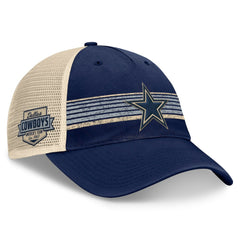 Dallas Cowboys Fundamentals Stripes Trucker Adjustable Hat Navy/Natural - Fanatics