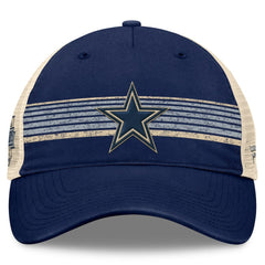 Dallas Cowboys Fundamentals Stripes Trucker Adjustable Hat Navy/Natural - Fanatics