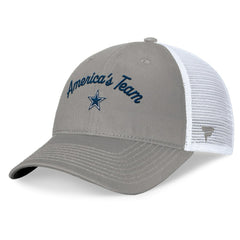 Dallas Cowboys Women's Fundamentals Slogan Trucker Adjustable Hat Gray/White - Fanatics