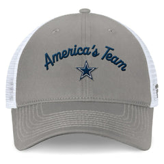 Dallas Cowboys Women's Fundamentals Slogan Trucker Adjustable Hat Gray/White - Fanatics