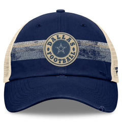 Dallas Cowboys Heritage Facemask Trucker Adjustable Hat Navy/Natural - Fanatics