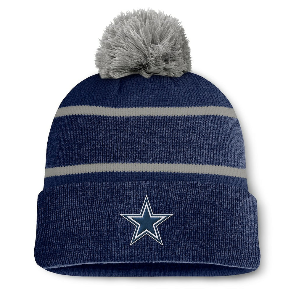 Dallas Cowboys Fundamentals Holding Cuffed Knit Hat with Pom Navy - Fanatics
