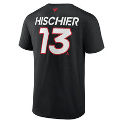 Nico Hischier New Jersey Devils - Fanatics Authentic Pro Prime Name & Number T-Shirt Black