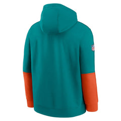 Miami Dolphins Throwback Logo Club Tri-Blend Pullover Hoodie Aqua - Nike