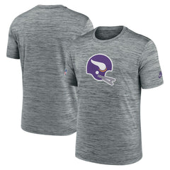 Minnesota Vikings Sideline Velocity Throwback Logo Dri-FIT T-Shirt Gray - Nike