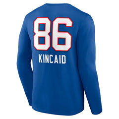 Dalton Kincaid Buffalo Bills Team Wordmark Player Name & Number Long Sleeve T-Shirt Royal - NFL
