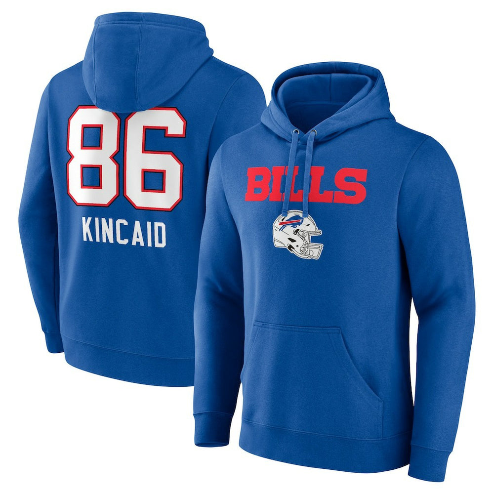 Dalton Kincaid Buffalo Bills Team Wordmark Player Name & Number Pullover Hoodie Royal - NFL
