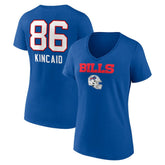 Dalton Kincaid Buffalo Bills Women's Team Wordmark Player Name & Number V-Neck T-Shirt Royal - NFL